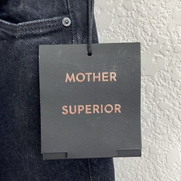 MOTHER Denim High Waisted Runway Jeans in Who's Sorry Now Black Faded NWT - Picture 5 of 11